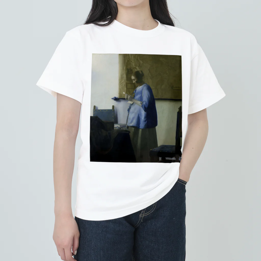 世界美術商店の青衣の女 / Woman Reading a Letter Heavyweight T-Shirt