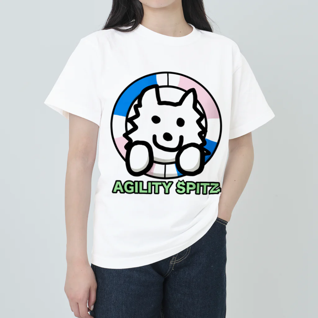 ehime@けだま&もち＆すみのAGILITY SPITZ「タイヤからこんにちは！」 Heavyweight T-Shirt