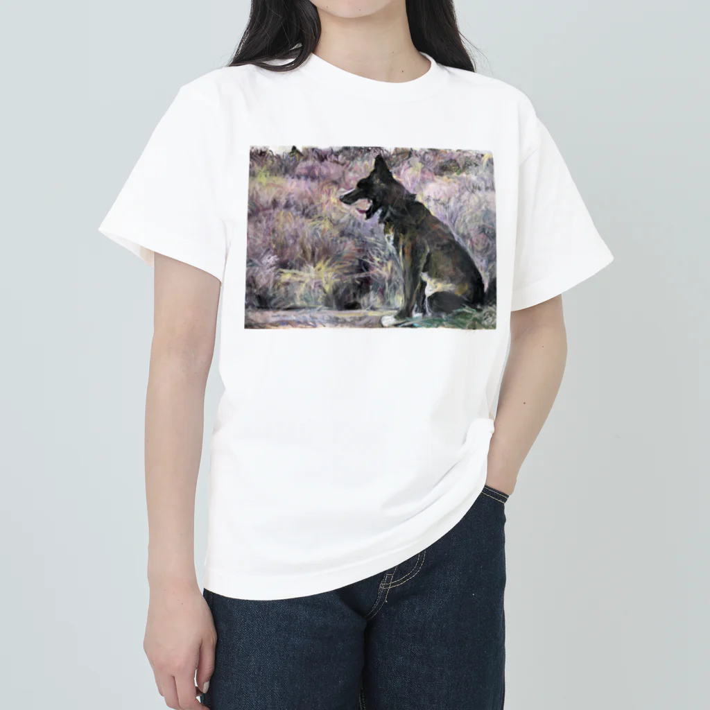 Toshiko’s shopの甲斐犬の大あくび ヘビーウェイトTシャツ