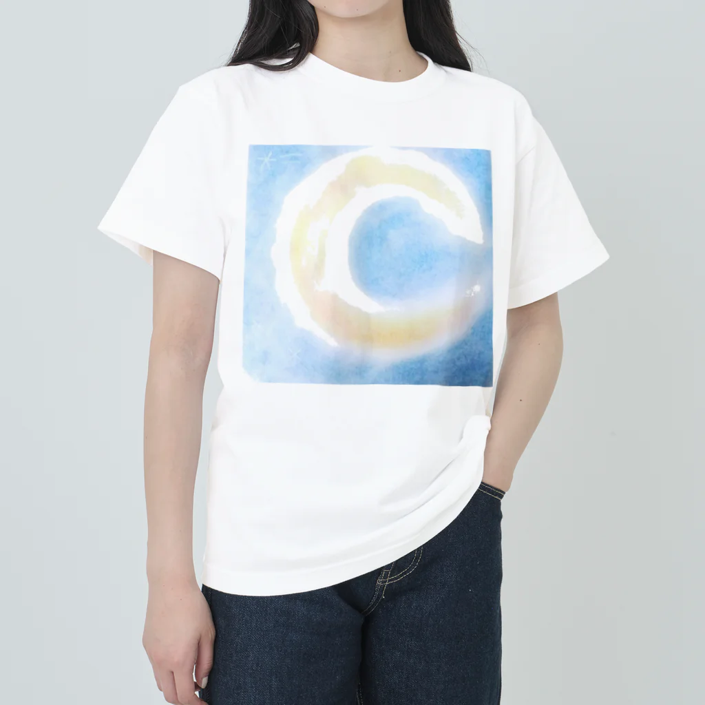 もなころショップの三日月　パステルアート Heavyweight T-Shirt