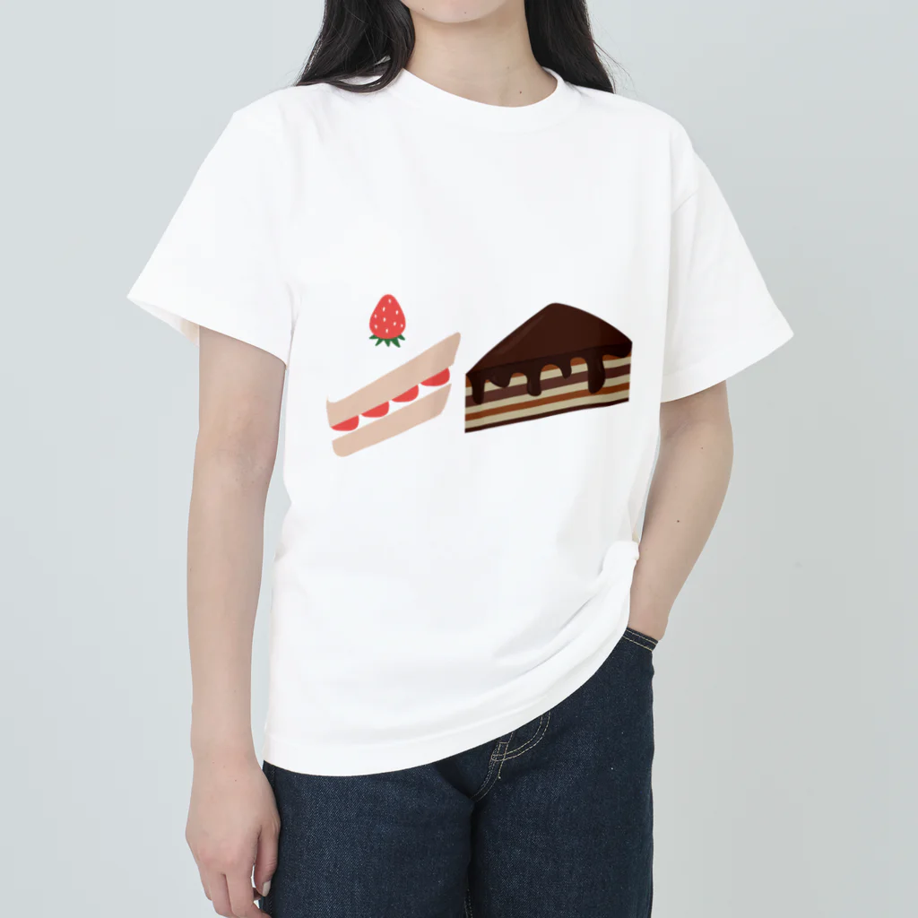 hirotosiのいちごケーキとチョコレートケーキ ヘビーウェイトTシャツ