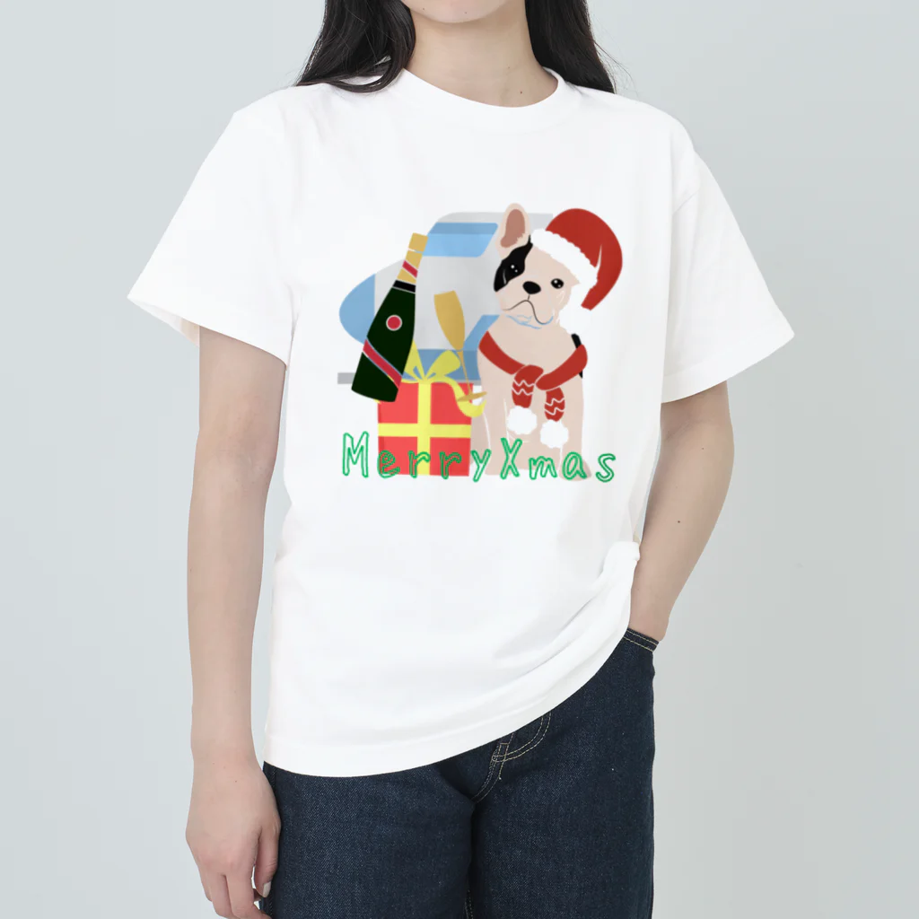 FRENCHIEのクリスマスの夜はシンデレラの気分になるフレブル🍾 Heavyweight T-Shirt