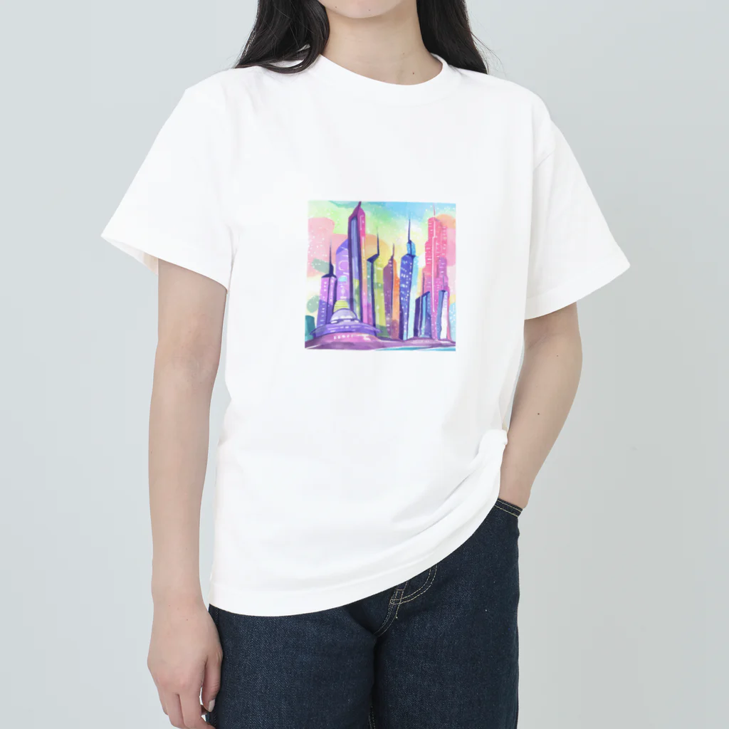 ウィリーの雑貨屋さんのEnchanting Metropolis of the Future ヘビーウェイトTシャツ