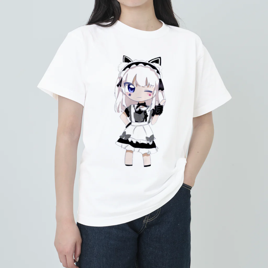nene🐱shop💙の黒猫ネネちゃん Heavyweight T-Shirt