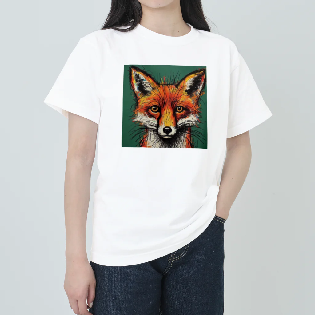 カエル2号のキツネ君 Heavyweight T-Shirt