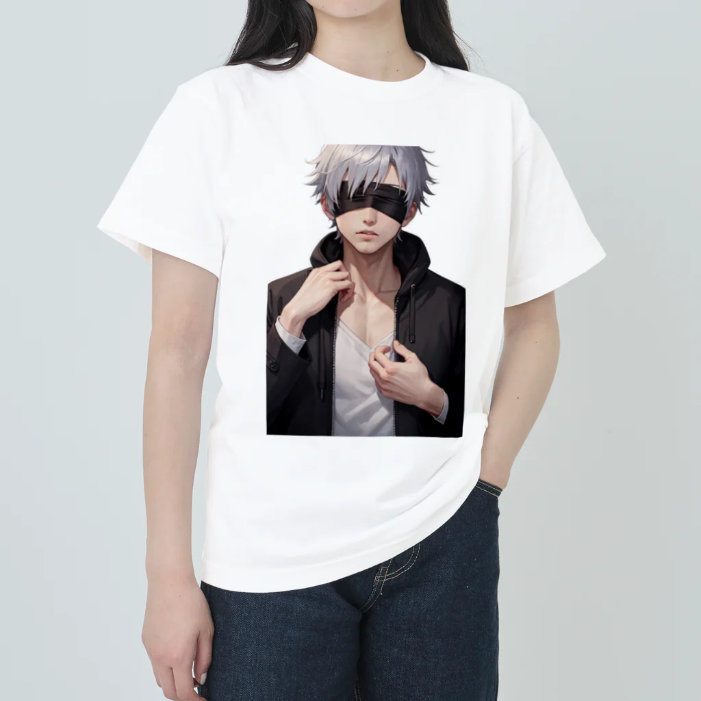 かわいい女の子とシュールな絵の五條　悟飯 Heavyweight T-Shirt