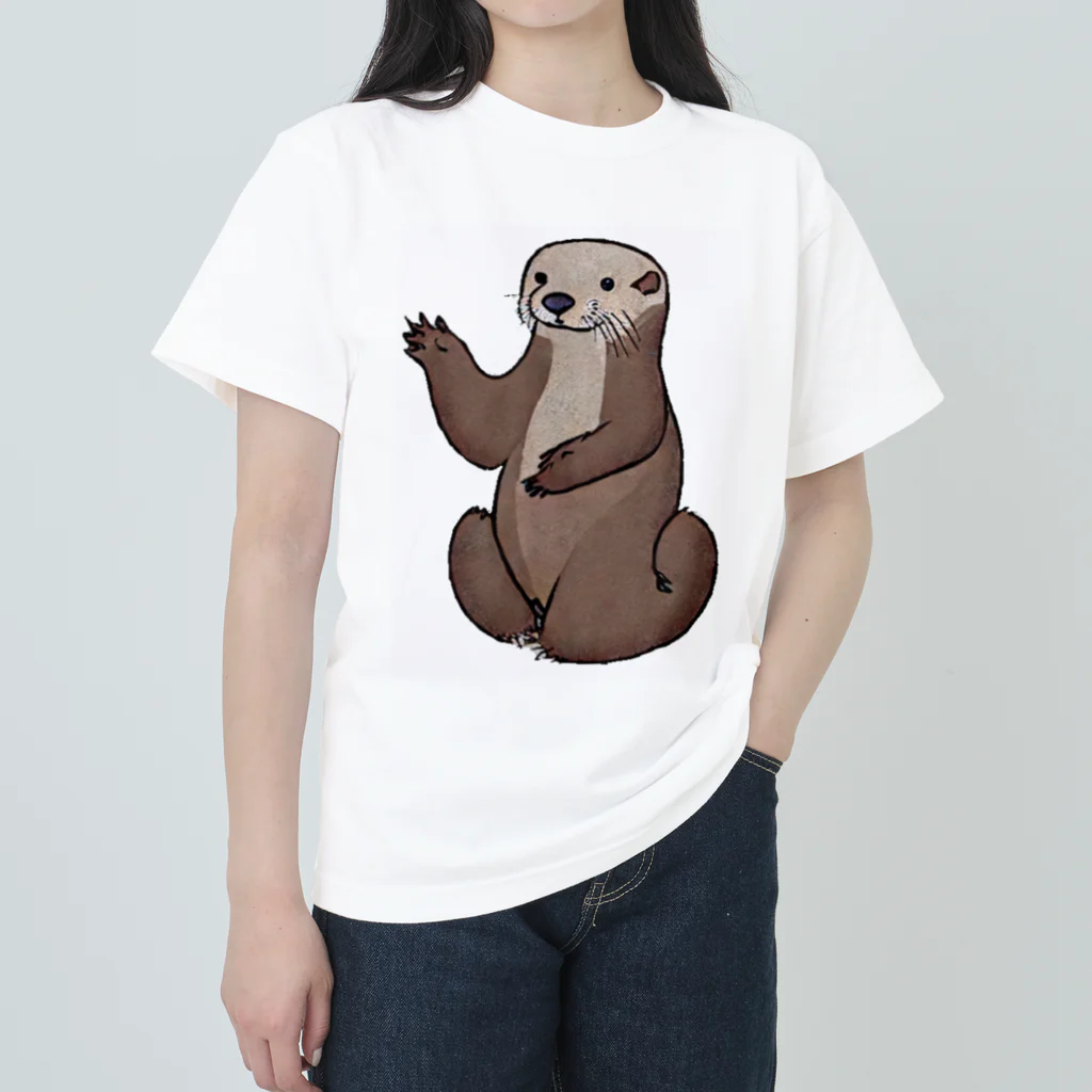 夢幻カワウソくんのお店の浮世絵風カワウソくん Heavyweight T-Shirt