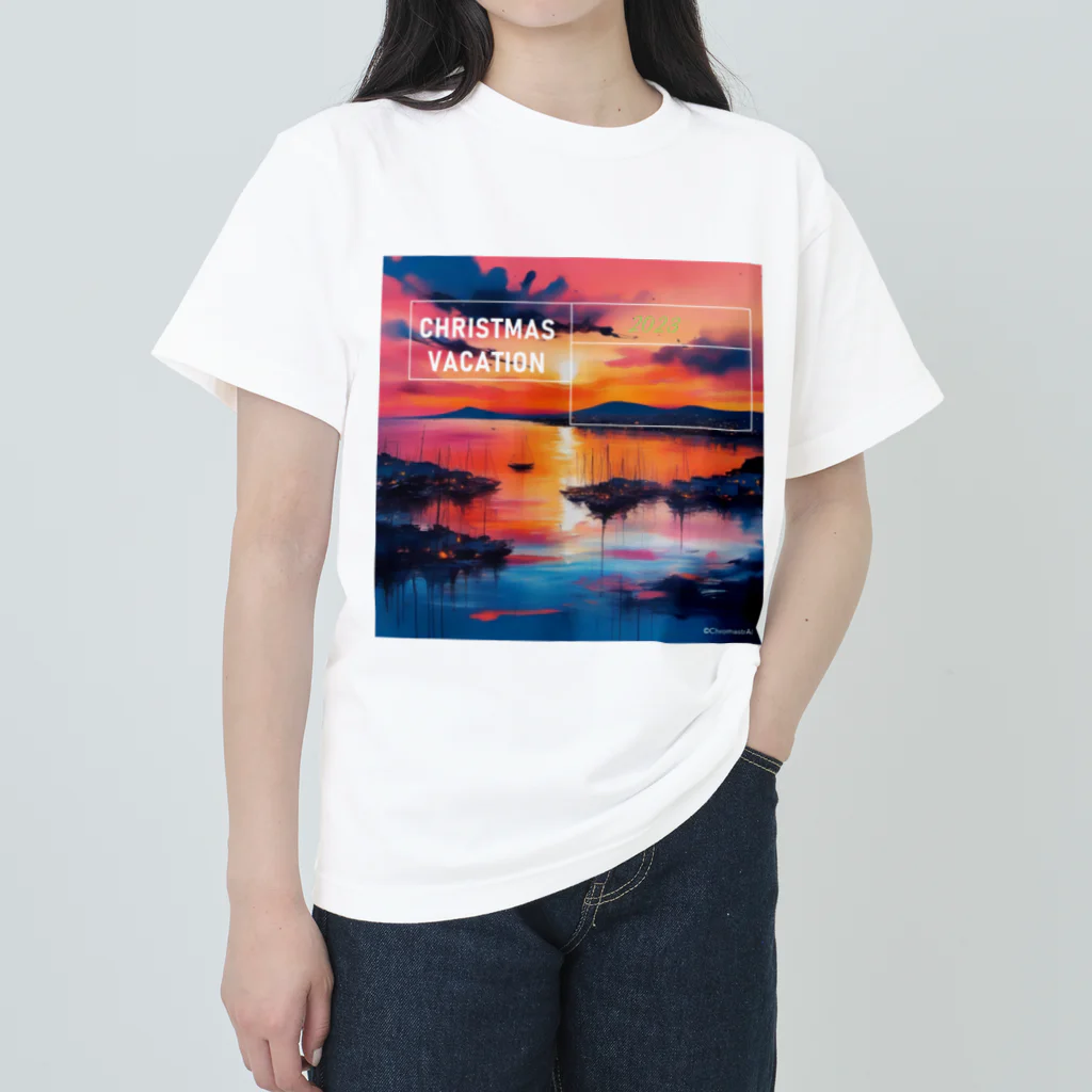 ChromastrAlのクリスマスの夕日 ヘビーウェイトTシャツ