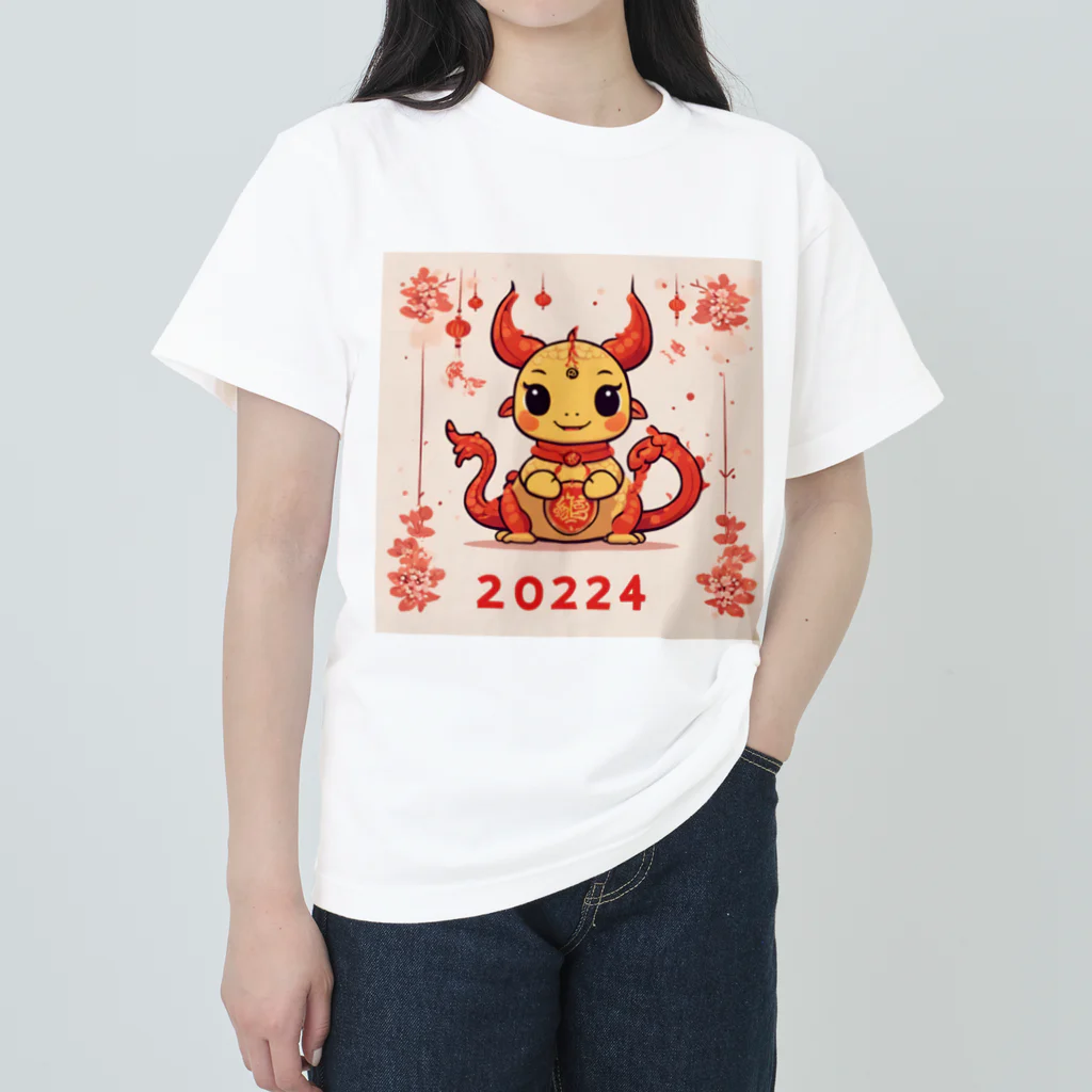 the blue seasonの春節の幸運をもたらすドラゴン ヘビーウェイトTシャツ