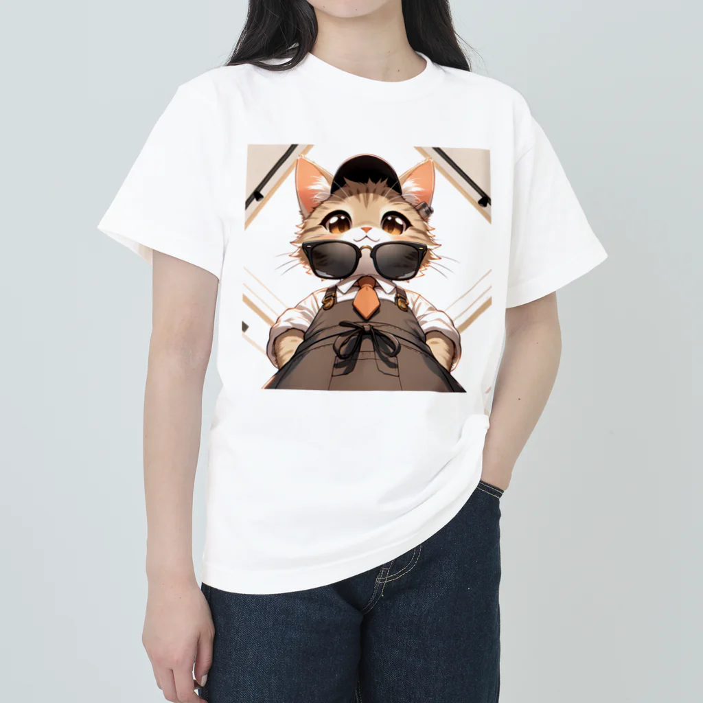 meow-sunniesのスマートニャンコ Heavyweight T-Shirt