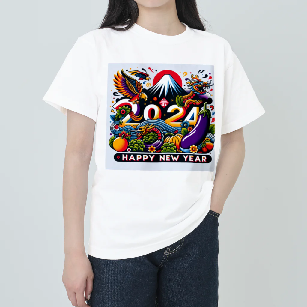 niko&PANDA shopの2024年　ハッピーニューイヤー ヘビーウェイトTシャツ