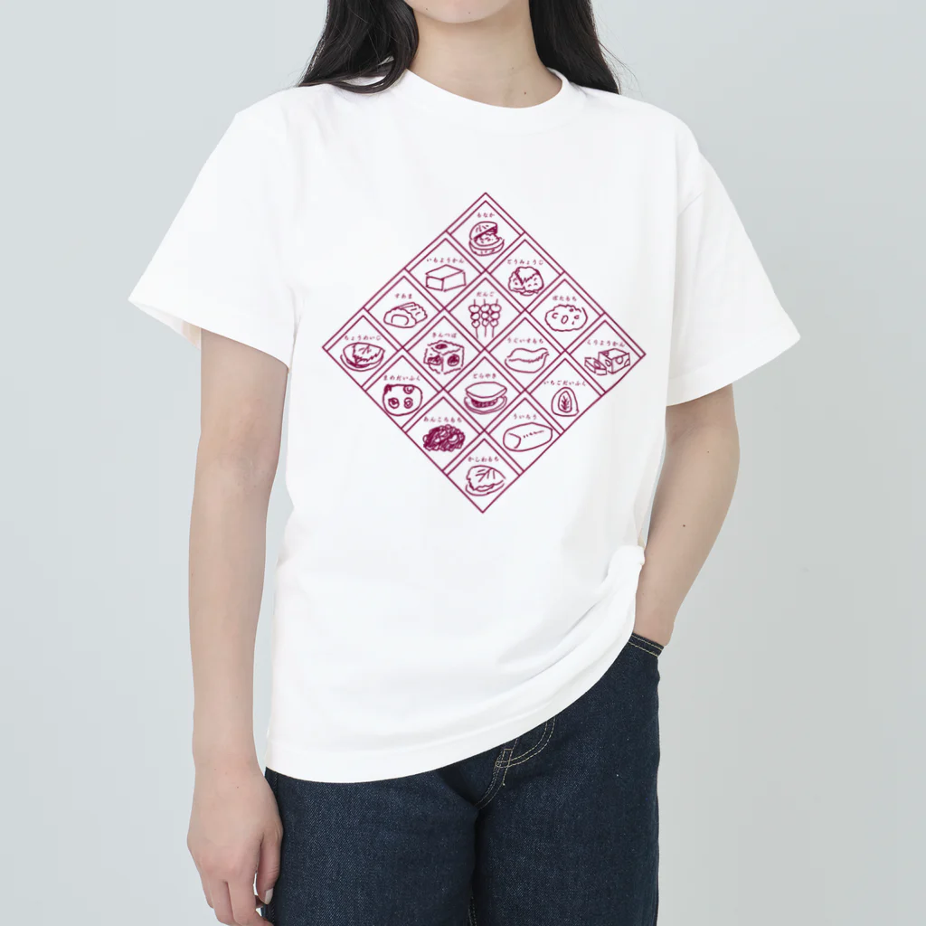 ANKO PRODUCTの和スイーツ井桁仕切 紫 Heavyweight T-Shirt