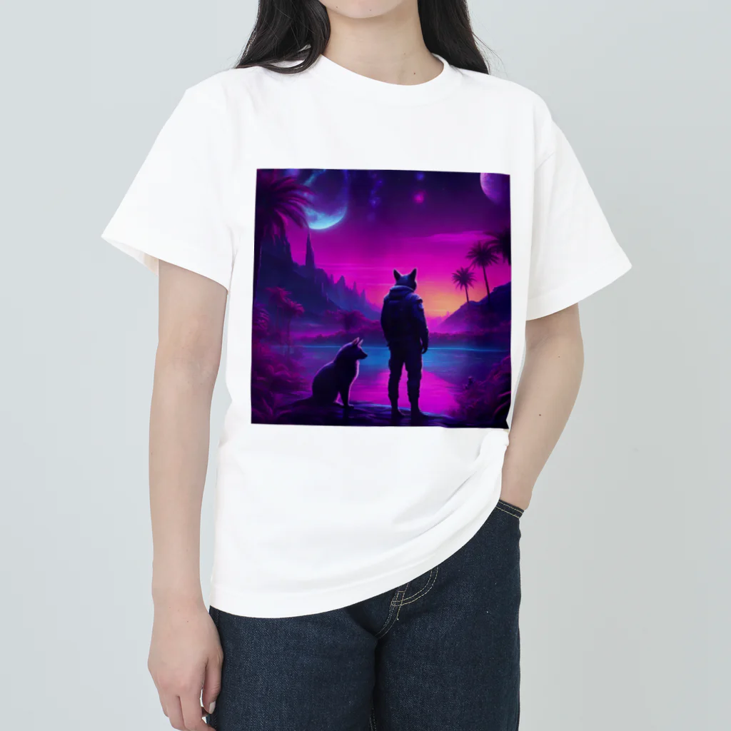 tagosakunの幻想的な夜空、夜行性の生態 Heavyweight T-Shirt