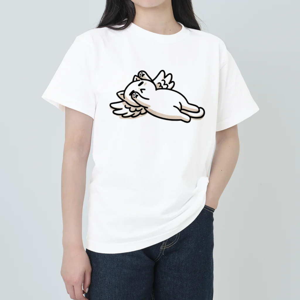 Mystery Cat Worldの何もしたくないのんびりねこ Heavyweight T-Shirt