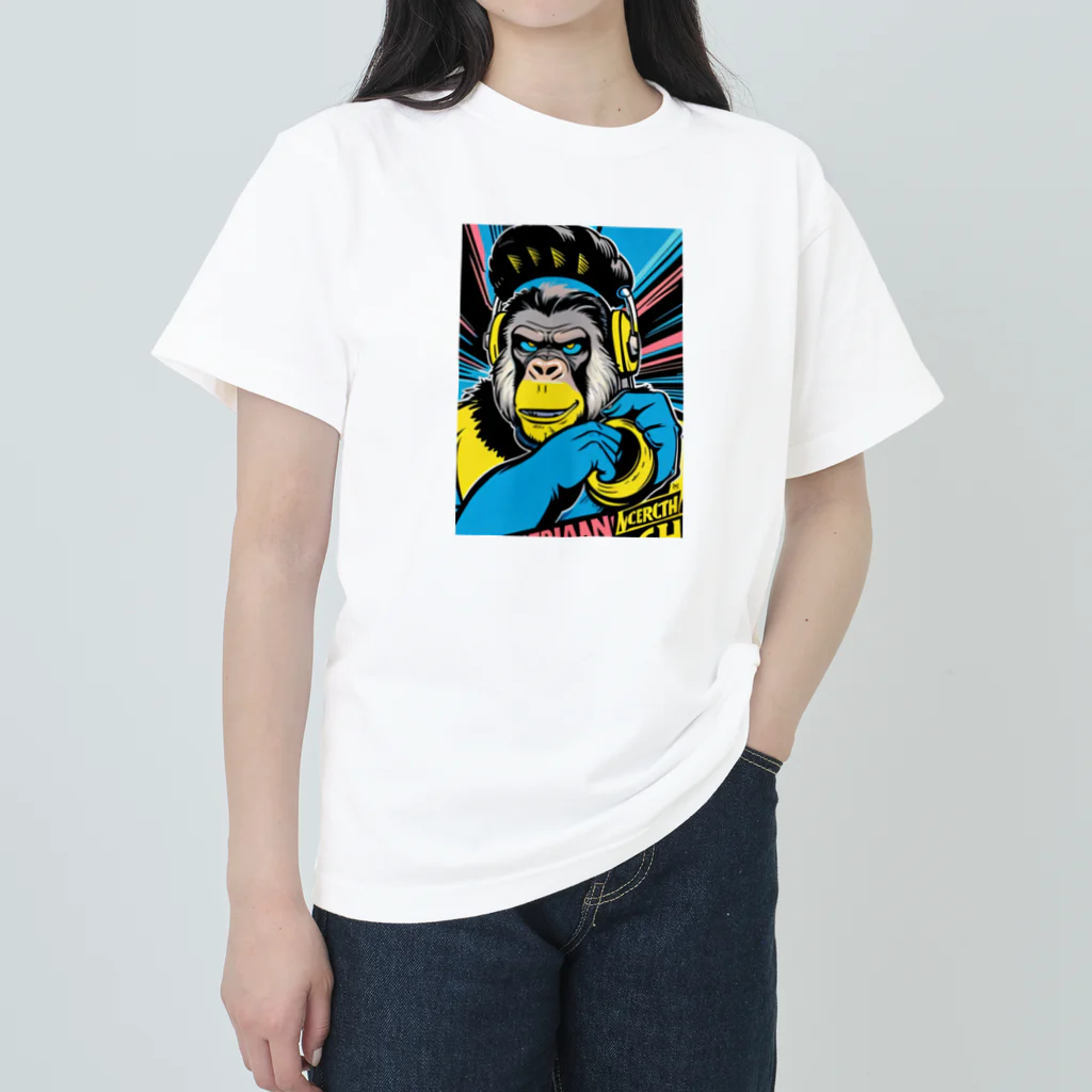 ビューティフルハードコアイラストレーション-DESIGN STOREのエレクトリックゴリラ Heavyweight T-Shirt