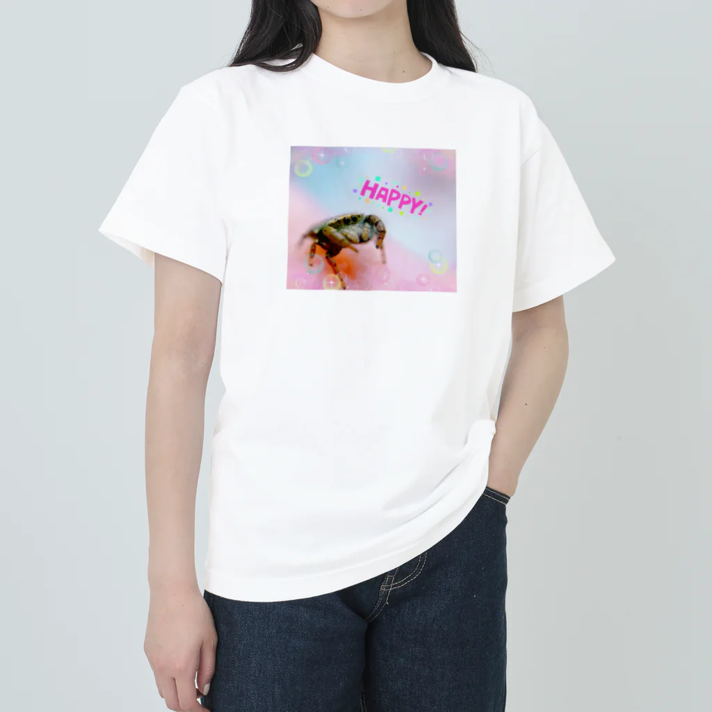 ハエトリグモの世界のハエトリグモ　 ヘビーウェイトTシャツ