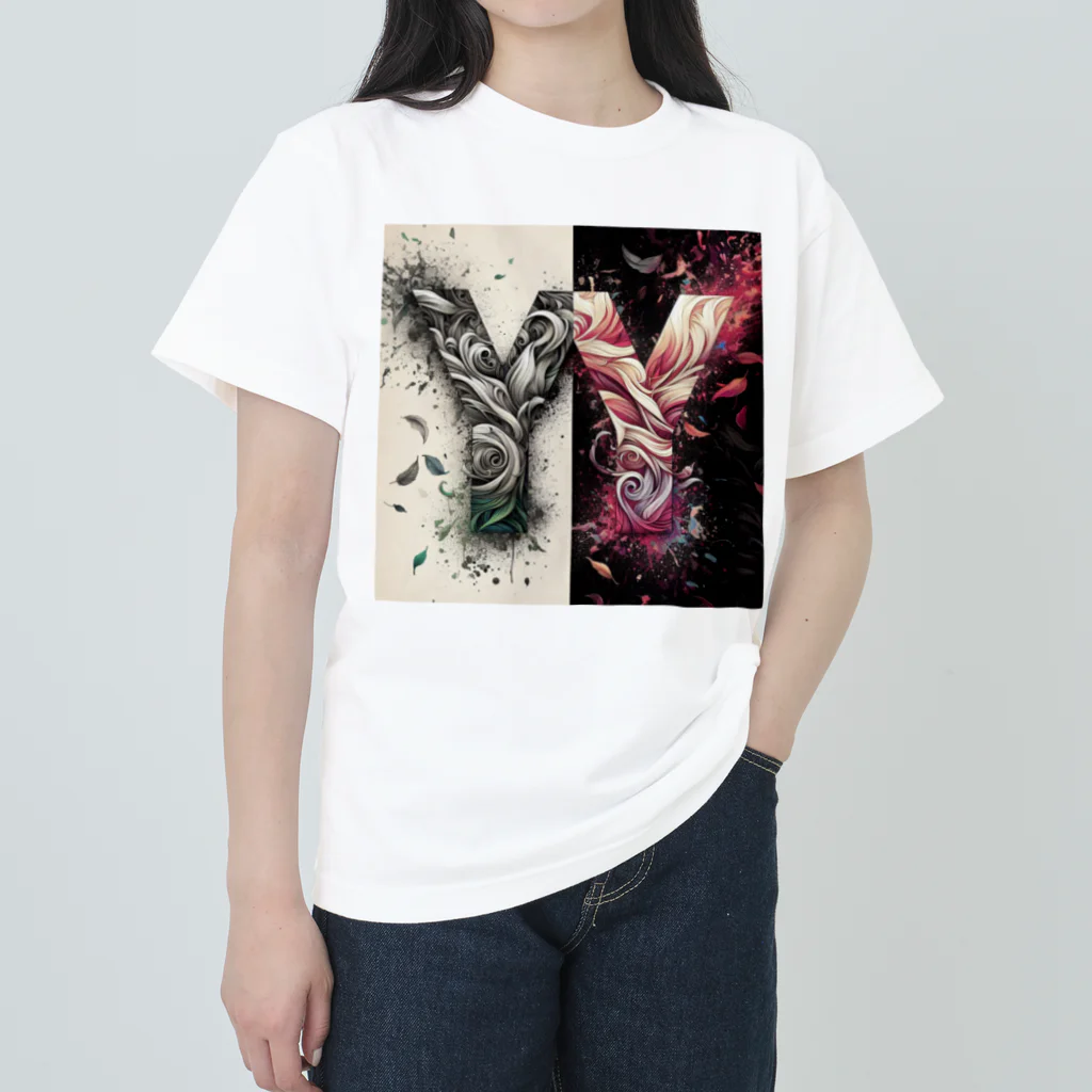 YA'sのYA'sデザイン『Y Y』 ヘビーウェイトTシャツ