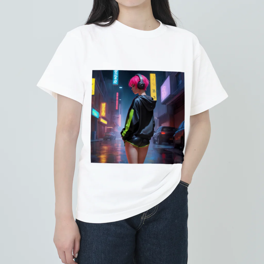 shiba9のCyber Girl Heavyweight T-Shirt