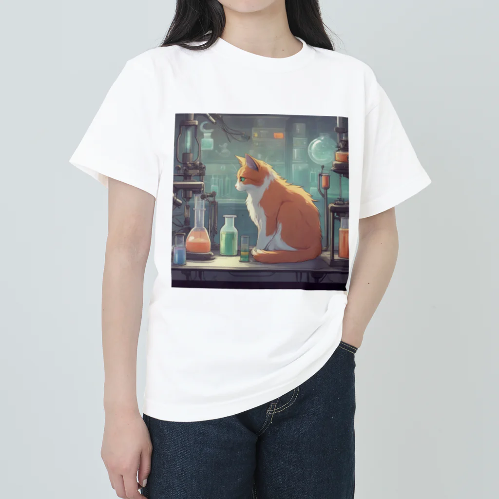 oekakishopの研究する猫 Heavyweight T-Shirt