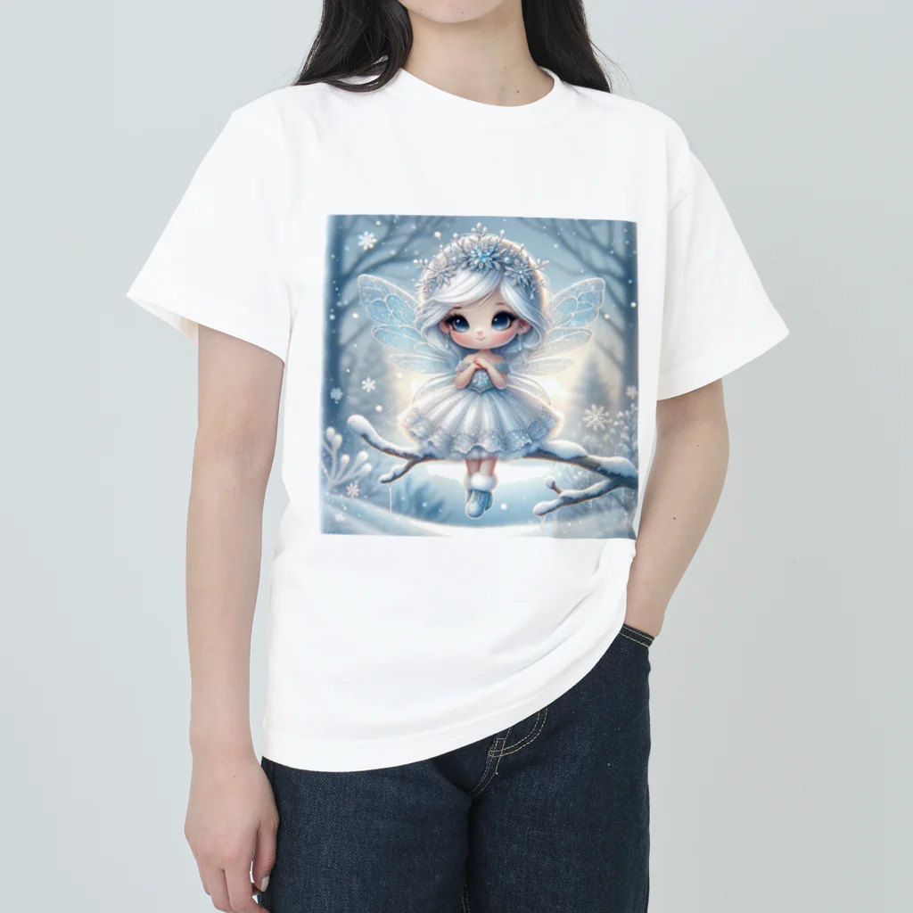 the blue seasonの霜のキス - 雪原の小さな守護者 ヘビーウェイトTシャツ