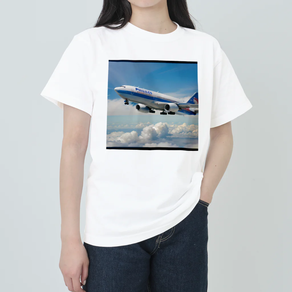 あかいはちのフィリピンの旅客機 Heavyweight T-Shirt