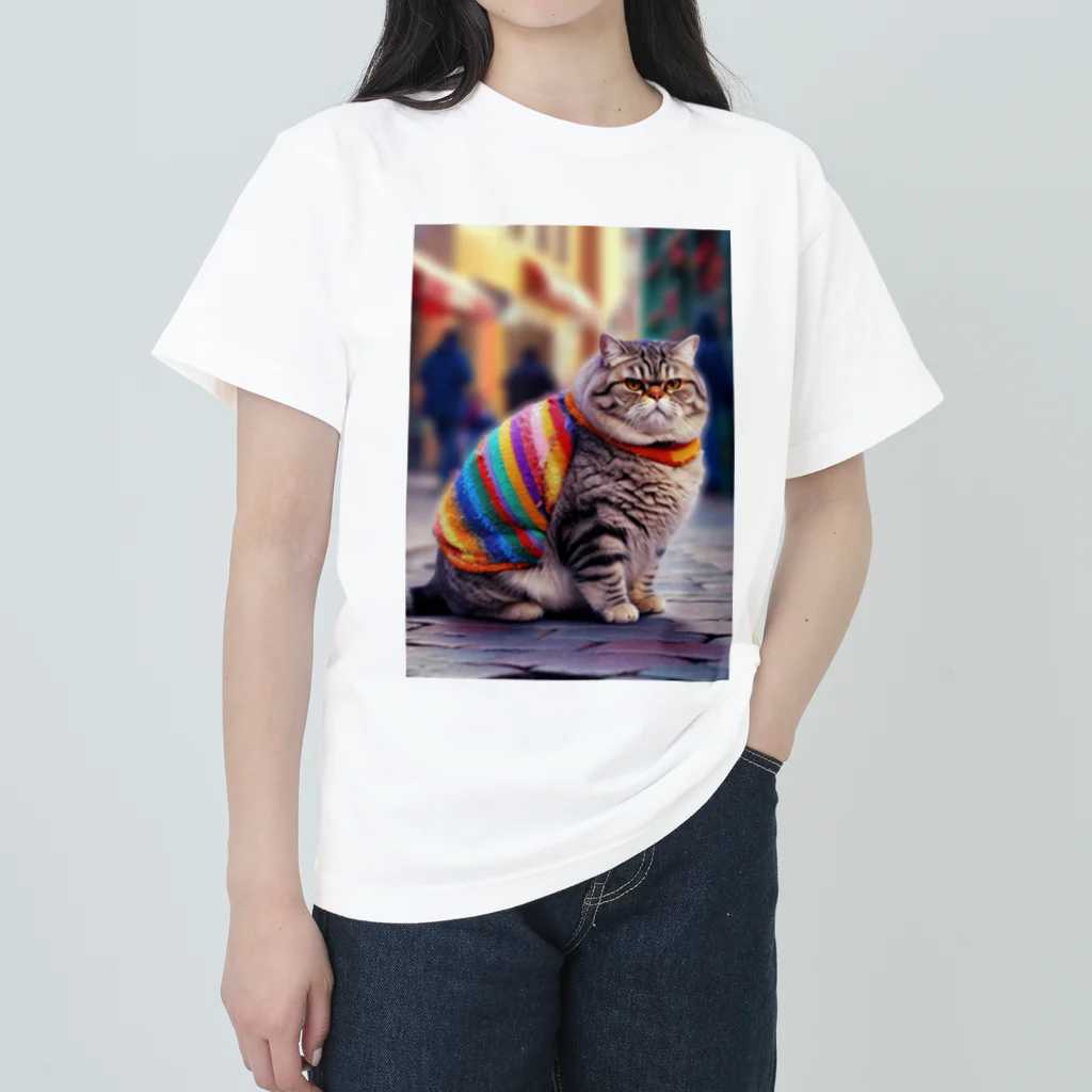 アートクイーンのまねきねこ【とらきちくん】 ヘビーウェイトTシャツ