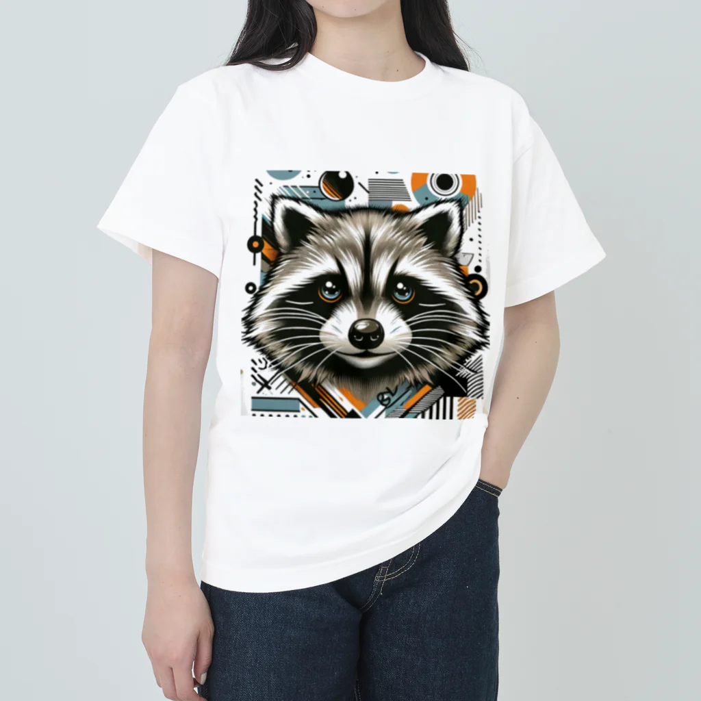 Friendly Faunaのたぬきアート Heavyweight T-Shirt