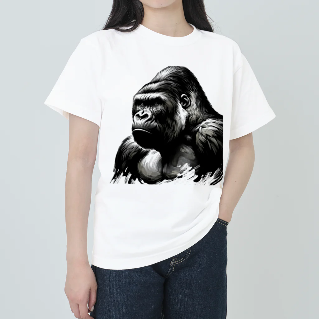 モノガタリ工房のウホ！ゴリくん ヘビーウェイトTシャツ