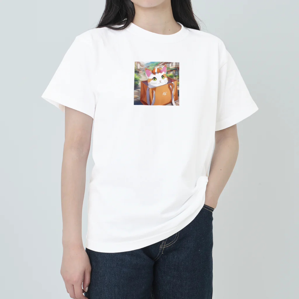 as企画のバッグ猫 Heavyweight T-Shirt