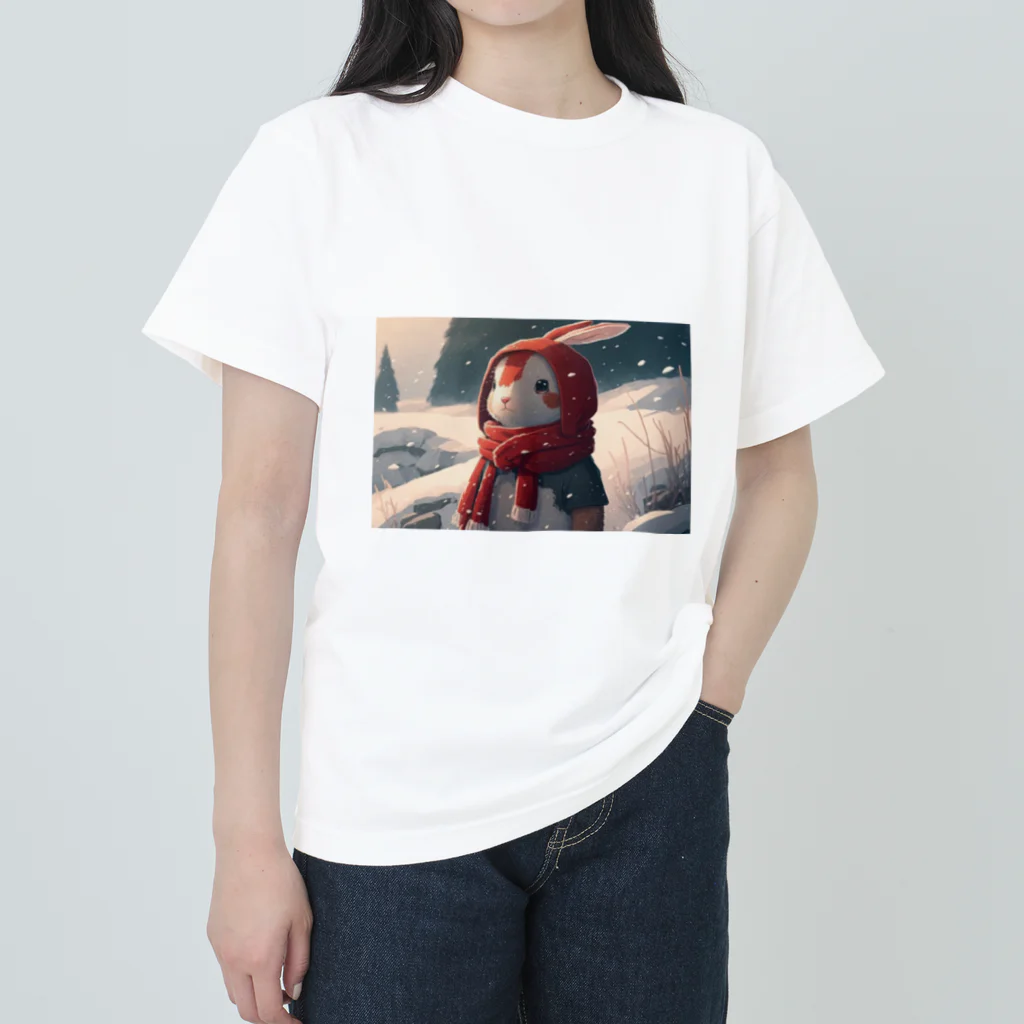 Soundの雪国のウサギ ヘビーウェイトTシャツ