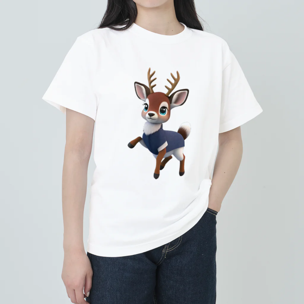 ぱんだまんのキュートな小鹿ダンス ヘビーウェイトTシャツ