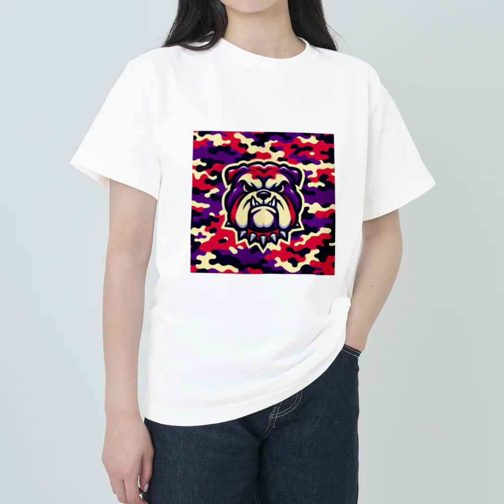 迷彩キャラクター工房の迷彩ブルドッグ Heavyweight T-Shirt