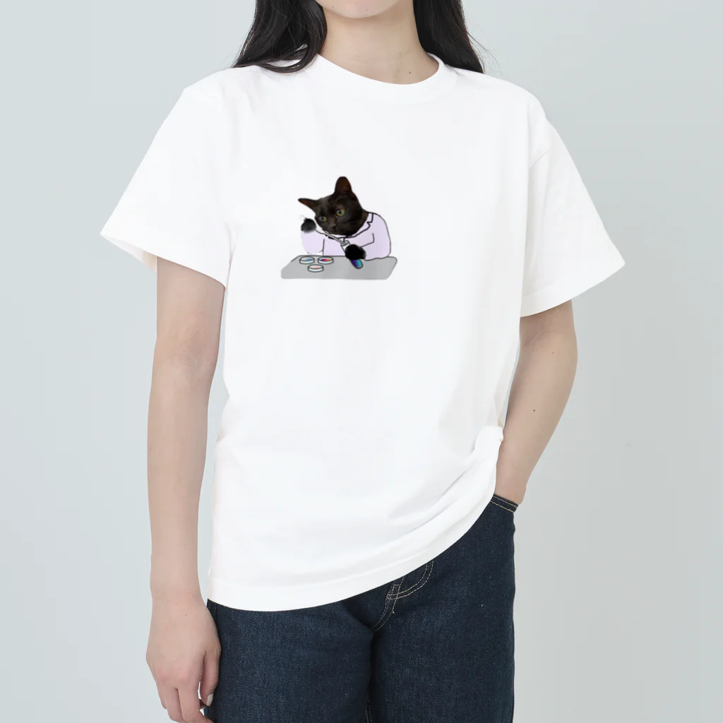 Parallel_merchの博士になった黒猫BIBI Heavyweight T-Shirt