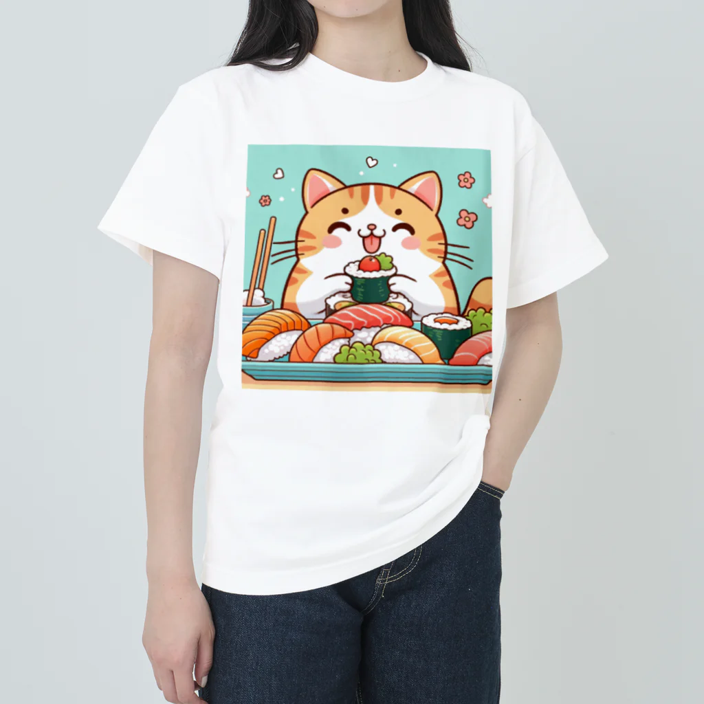 zuuu-の☆す☆し☆ね☆こ☆ ヘビーウェイトTシャツ