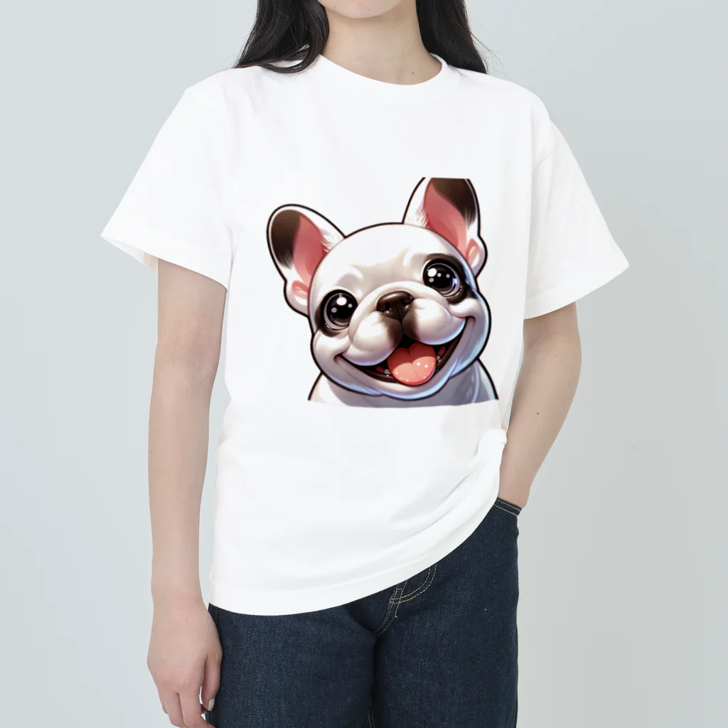 しらたまのニコニコしらちゃん ヘビーウェイトTシャツ