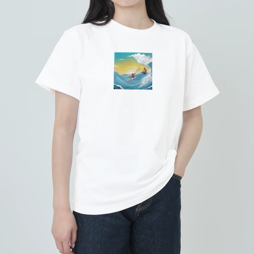 どうぶつやのハワイ　サーフィン Heavyweight T-Shirt