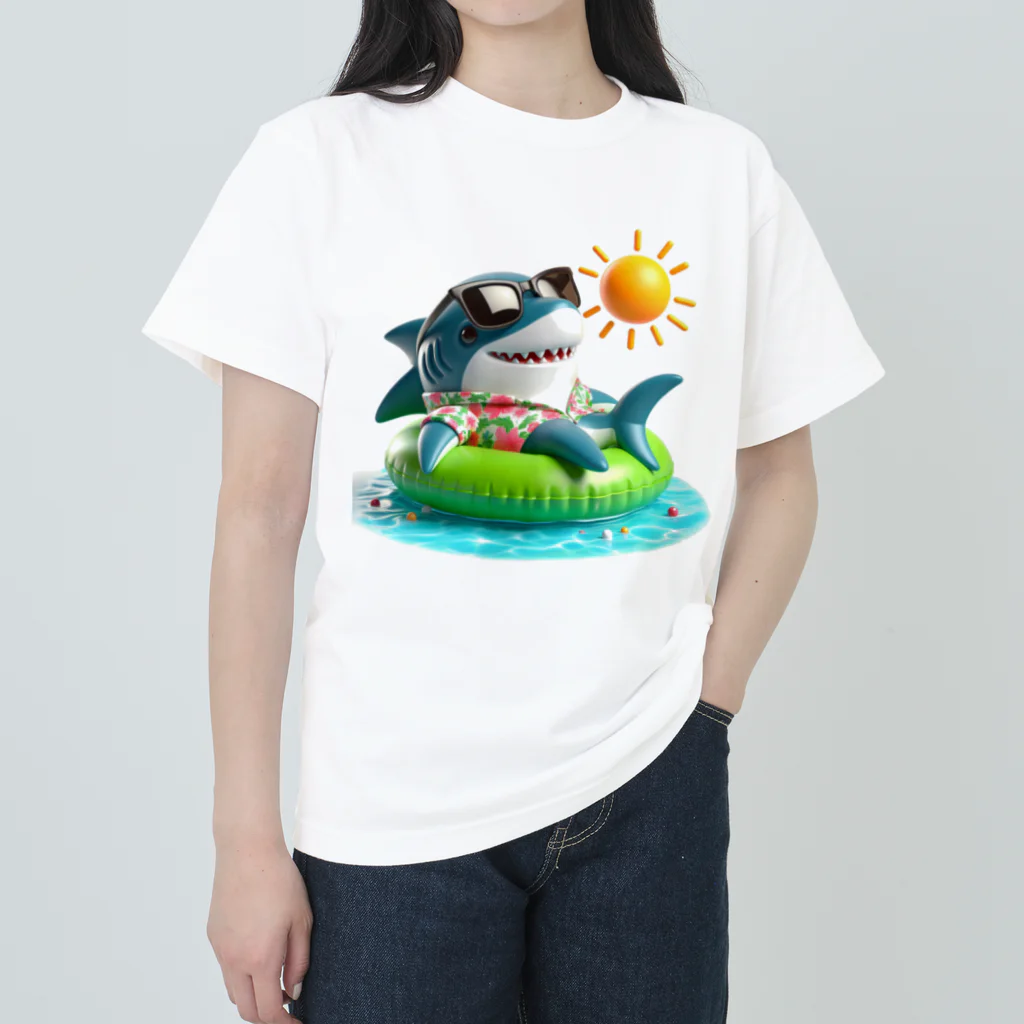 Visualbum5のサメのバカンス ヘビーウェイトTシャツ