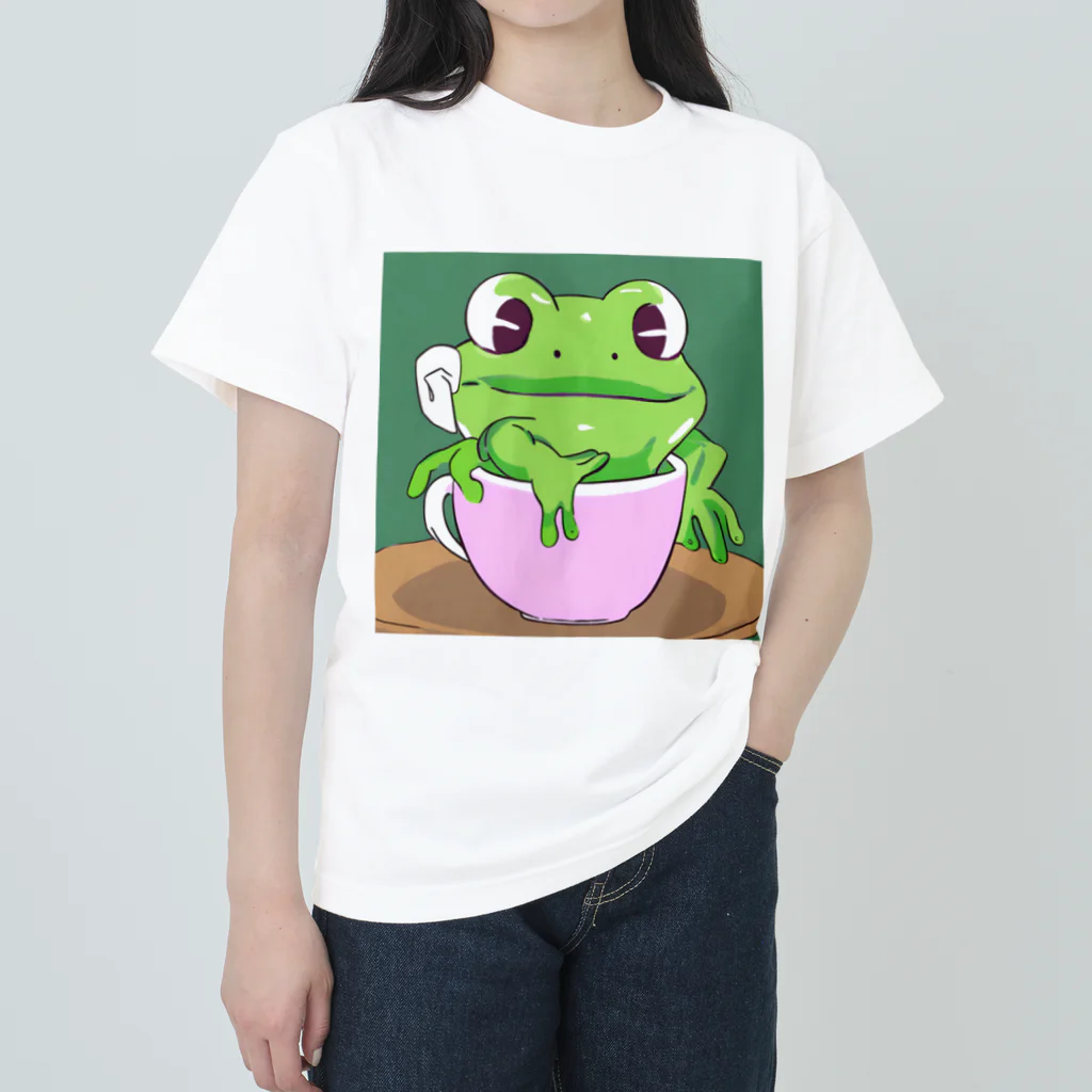 Louvreのかわいい蛙くん ヘビーウェイトTシャツ