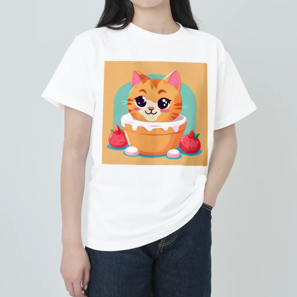 グアムドッグホテルズセレクトショップのスイーツ大好きな子猫ちゃん ヘビーウェイトTシャツ