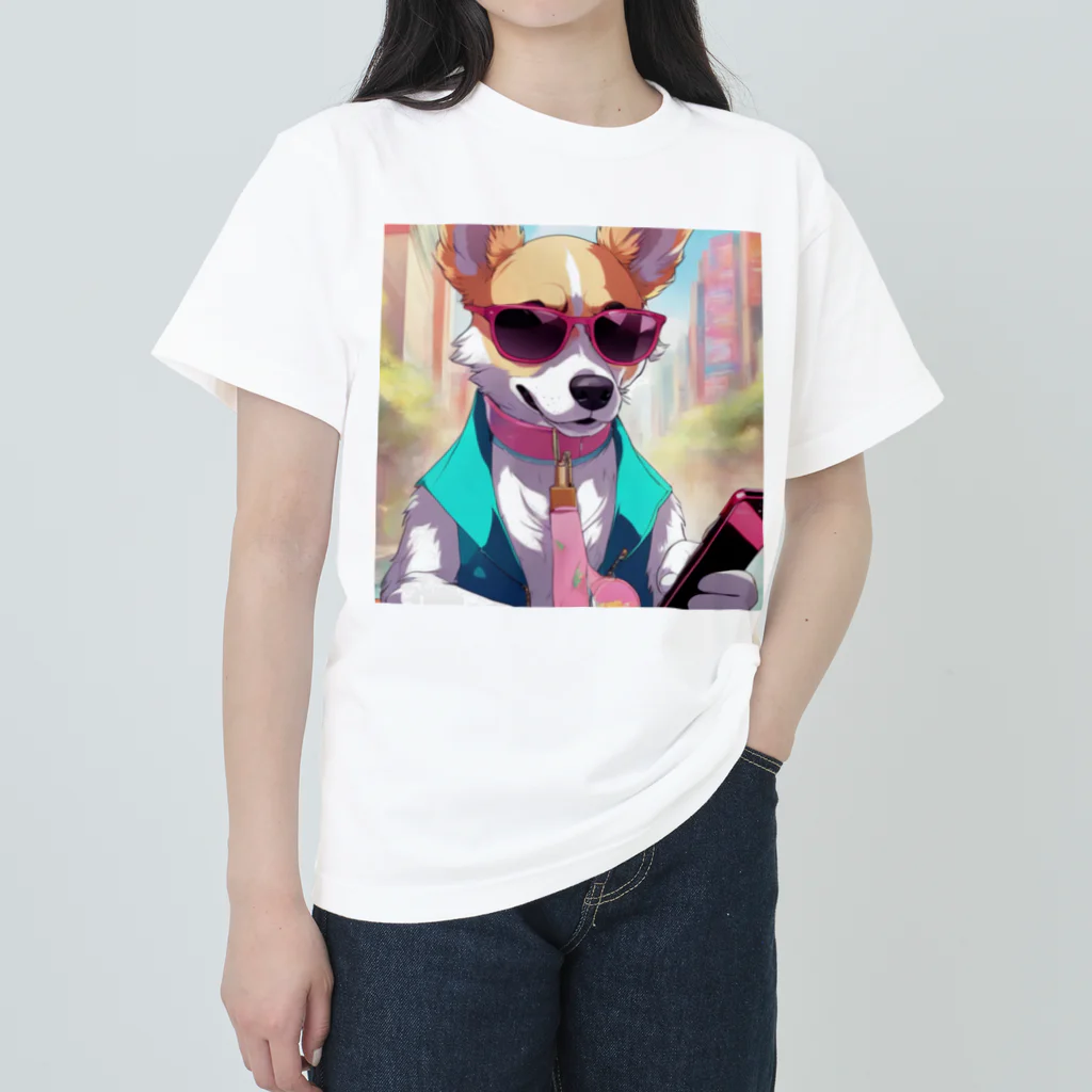 わんこパラダイスの現代っ子わんこ ヘビーウェイトTシャツ