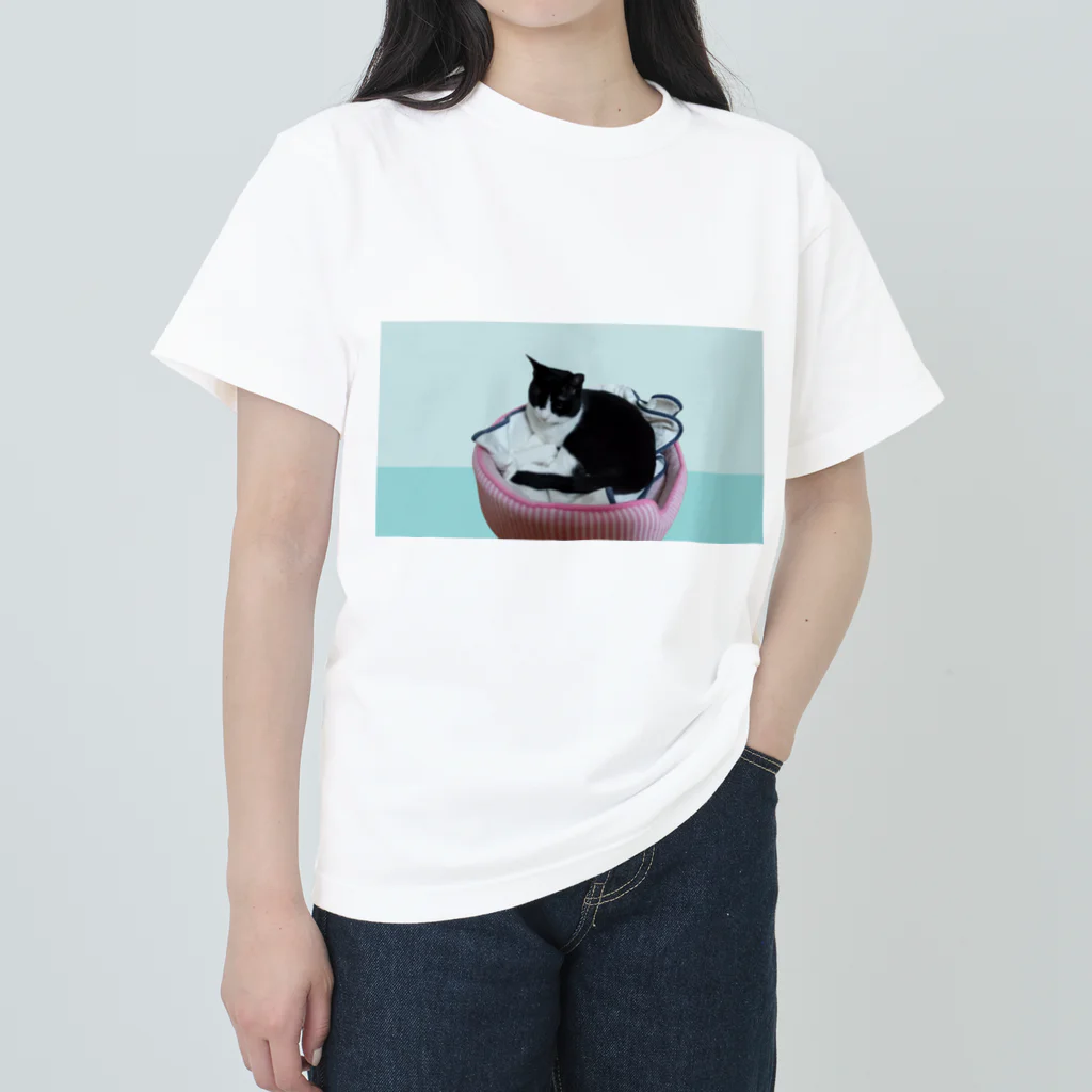 AnimalMatomeのまったりする猫 ヘビーウェイトTシャツ