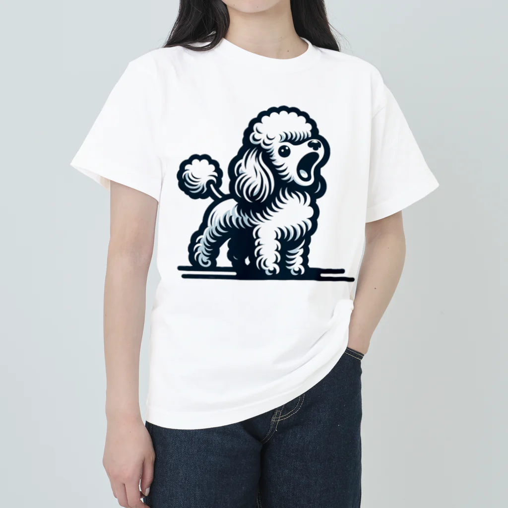 Tokyo_Doodleのもふもふアプリコット　トイプードル　ほえる Heavyweight T-Shirt