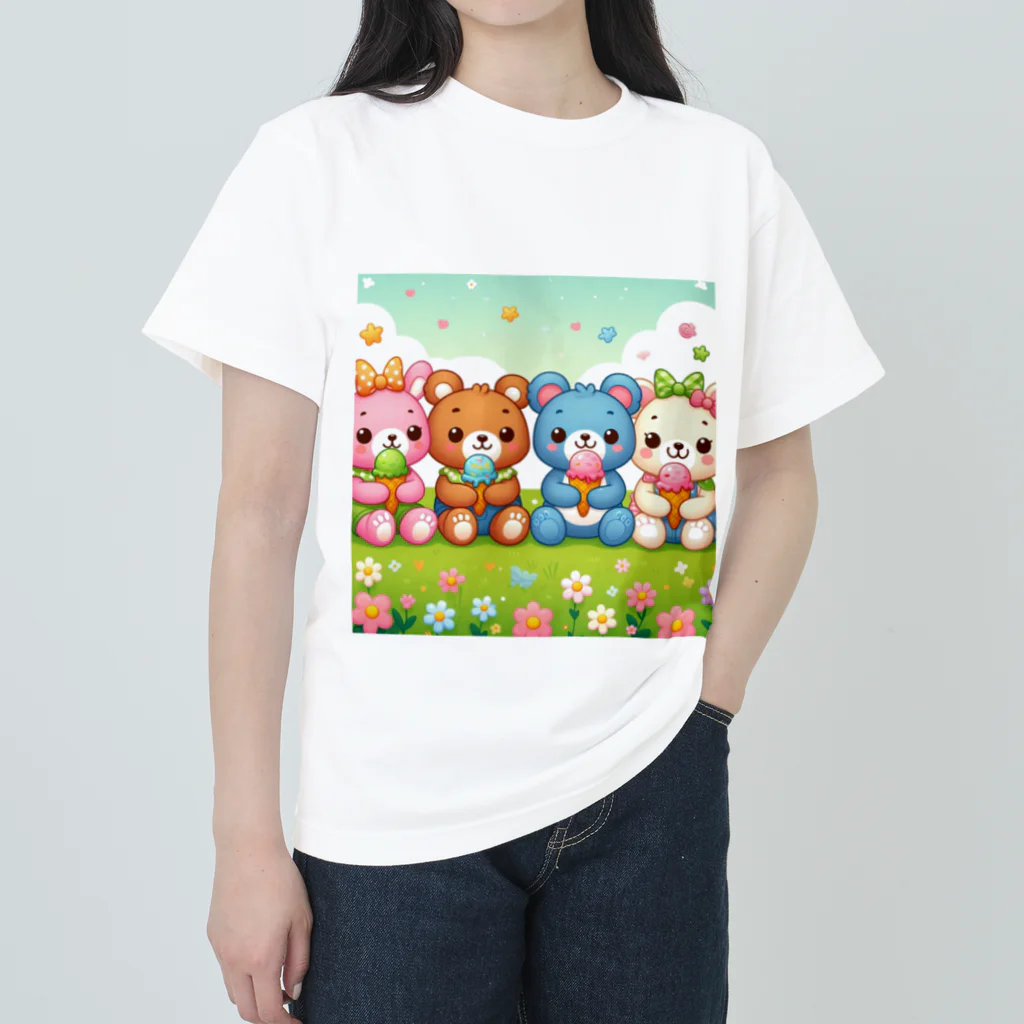 mitusan777の可愛いクマ４姉妹 ヘビーウェイトTシャツ