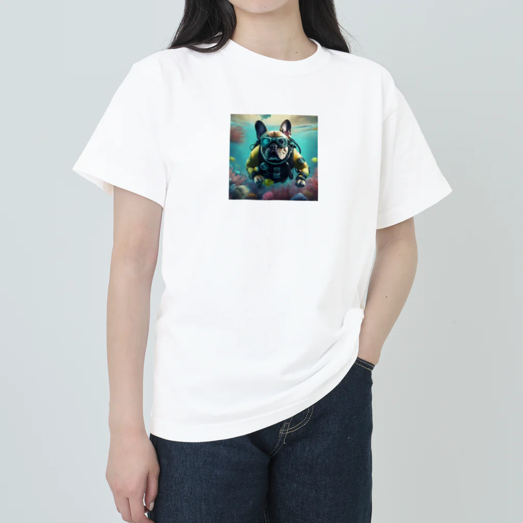 lovedogfamilly2の潜水士フレブルちゃん Heavyweight T-Shirt