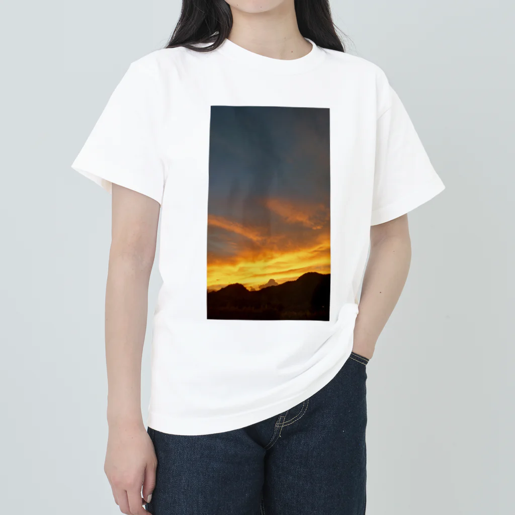 suzurinngの夕焼けスケッチ ヘビーウェイトTシャツ