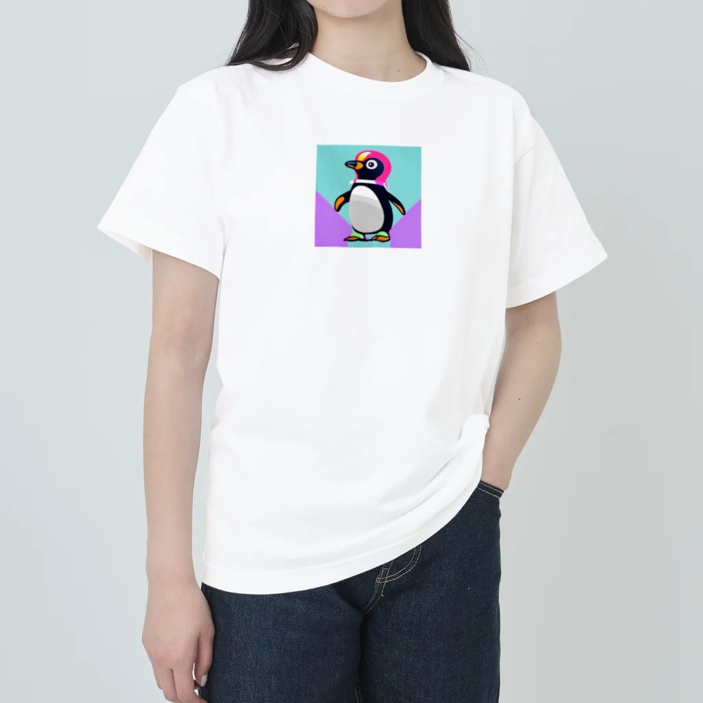ai美女ショップのかわいいペンギン ヘビーウェイトTシャツ