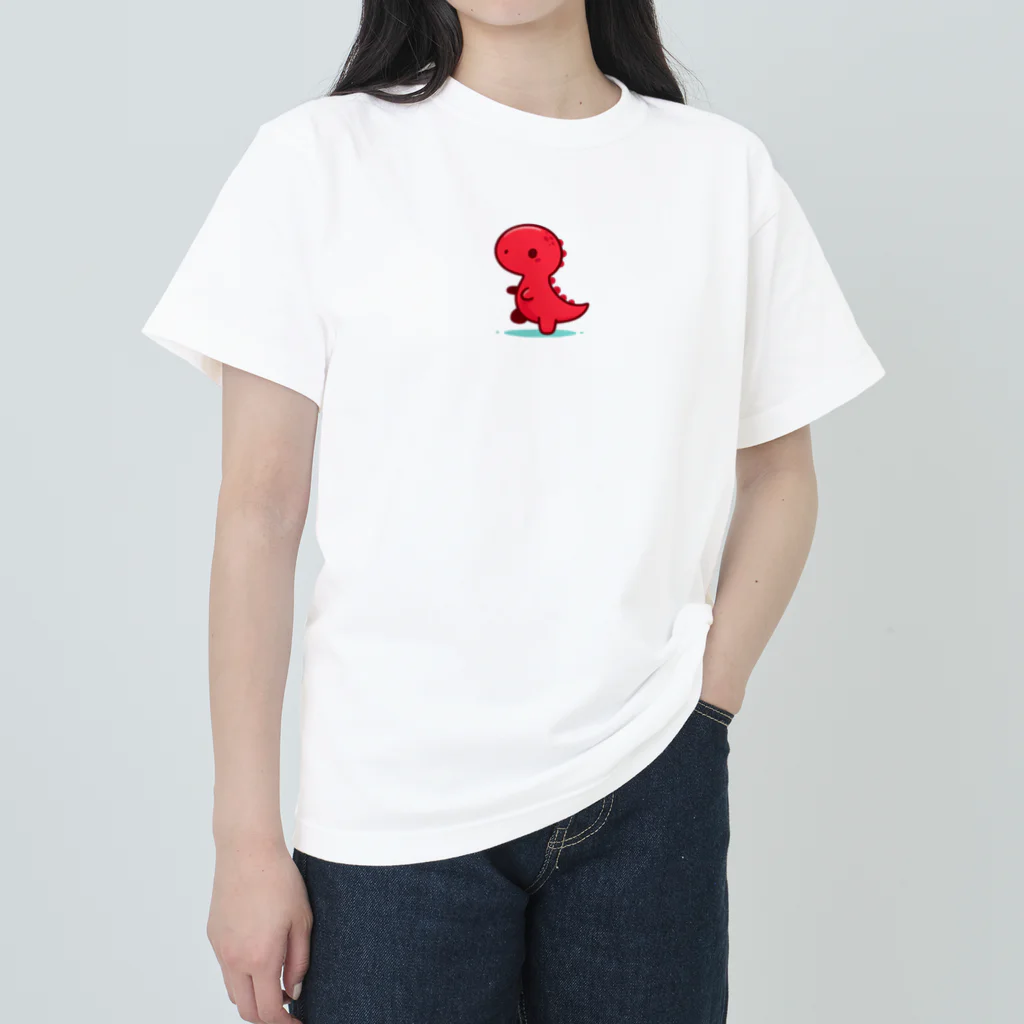 フラットザウルスの癒しのレッドザウルス Heavyweight T-Shirt