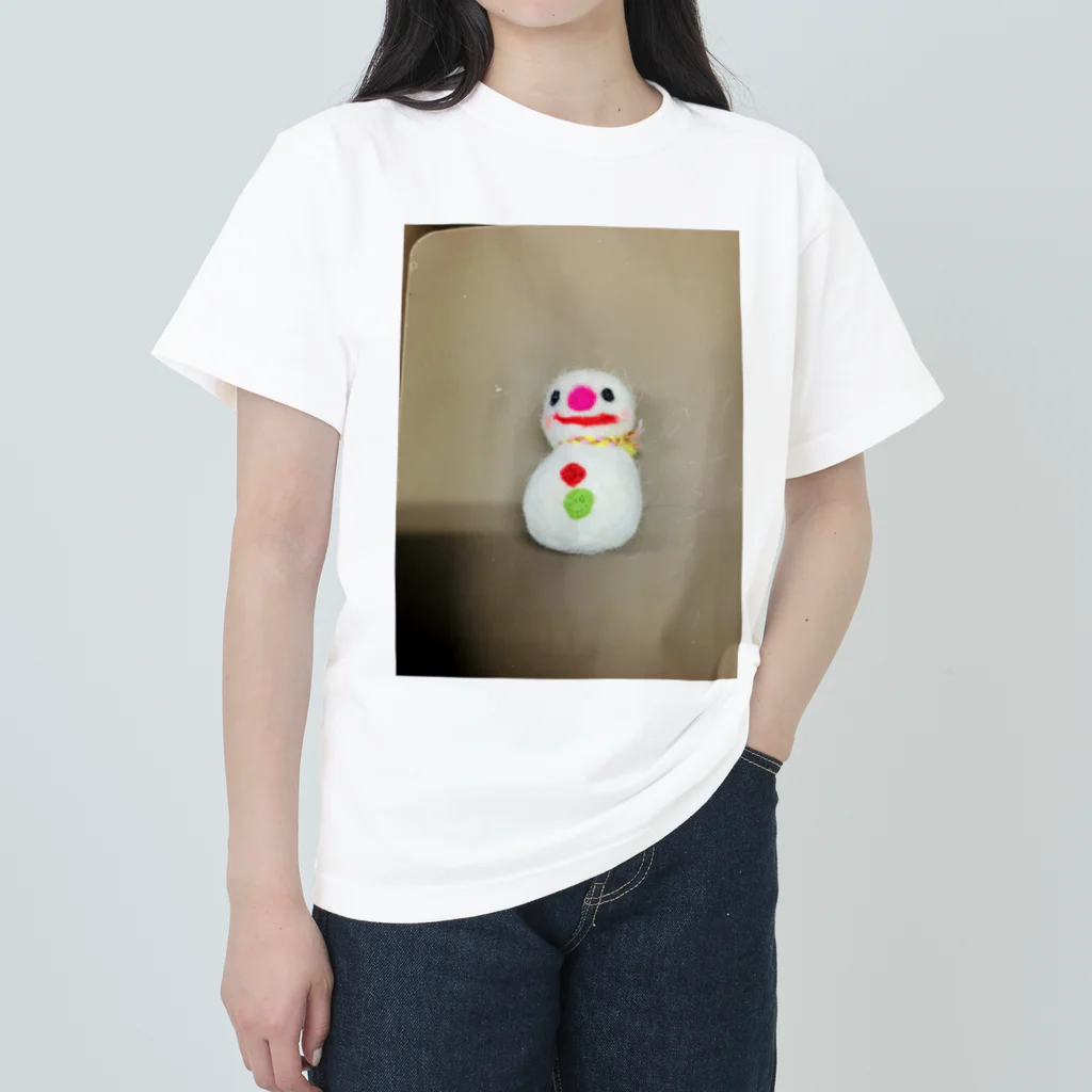 ポメラニアンのアリスくんの雪だるまの東海さん Heavyweight T-Shirt