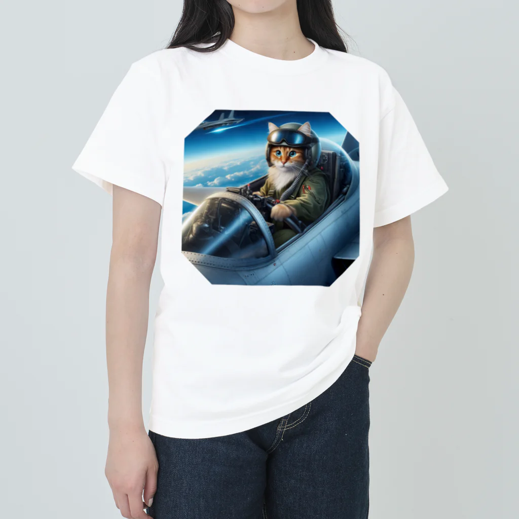 ニャーちゃんショップの永遠のネコ ヘビーウェイトTシャツ