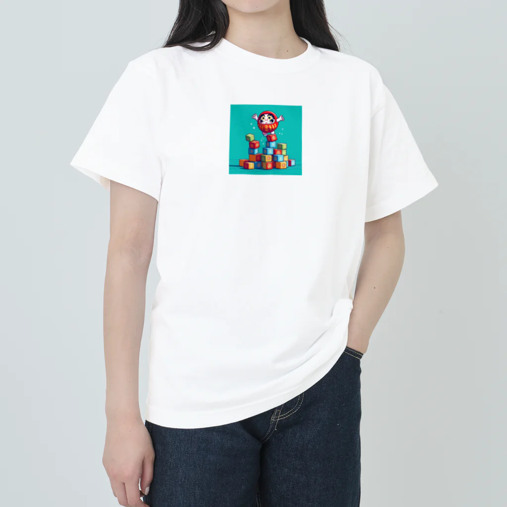 GokiZomaのダルマ落としから落ちそうなダルマ Heavyweight T-Shirt